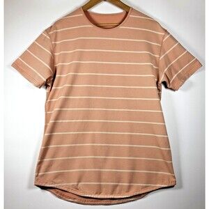 BYLT Shirt Mens Large Striped Drop Cut Crewneck Short Sleeve Casual Tee